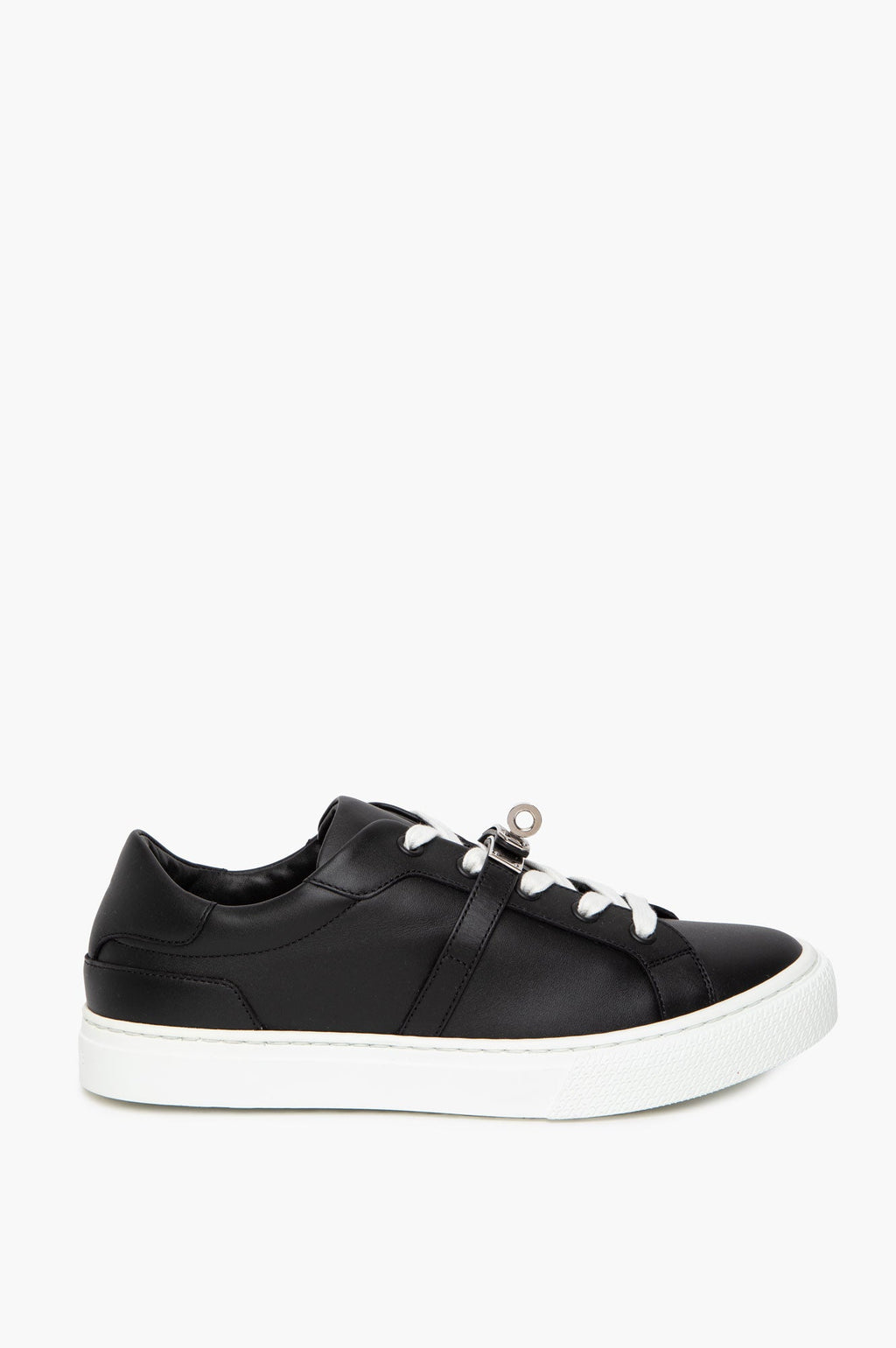 Hermès Black Calfskin Kelly Buckle Day Sneaker Size 37