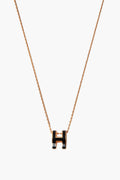 Hermès Black/Rose Gold Plated Pop H Necklace