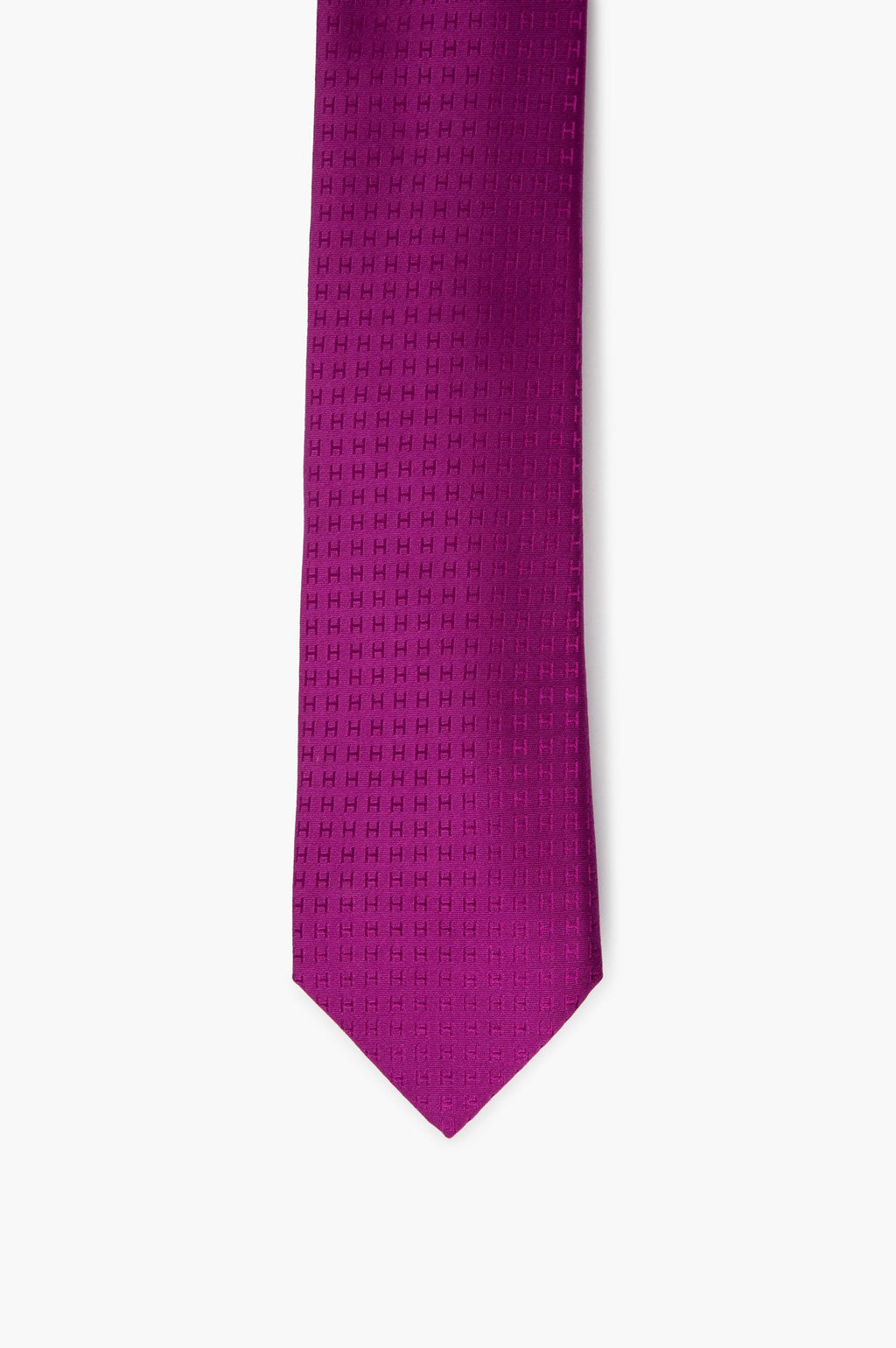 Hermès Fuchsia Silk Faconnee H 8 cm Tie