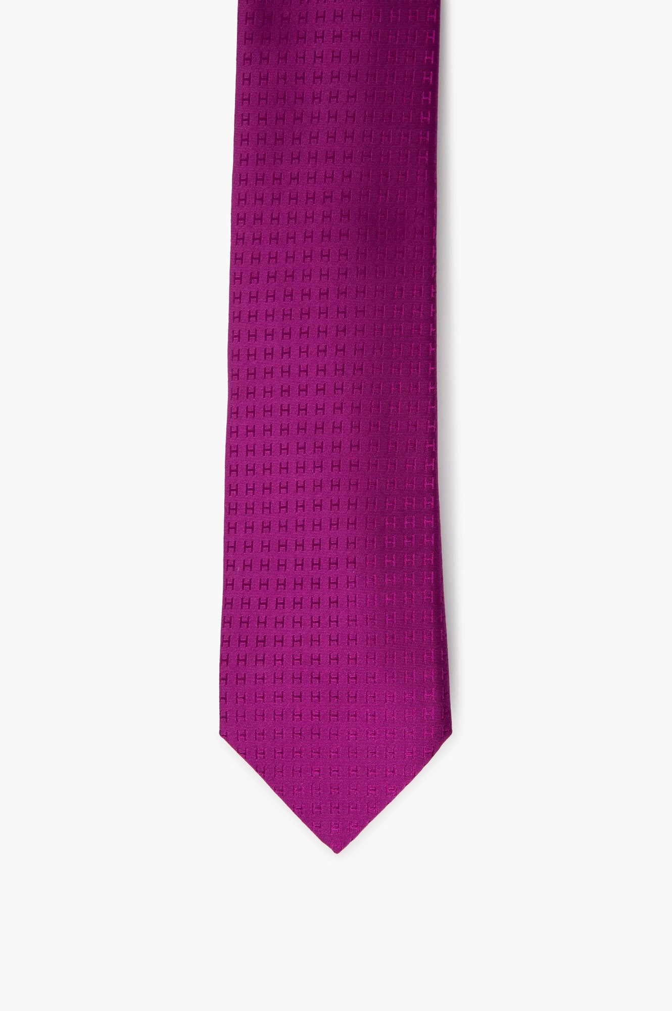 Hermès Fuchsia Silk Faconnee H 8 cm Tie