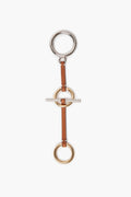 Hermès Marron Alezan Leather Permabrass Palladium Passe-Passe Scarf Ring
