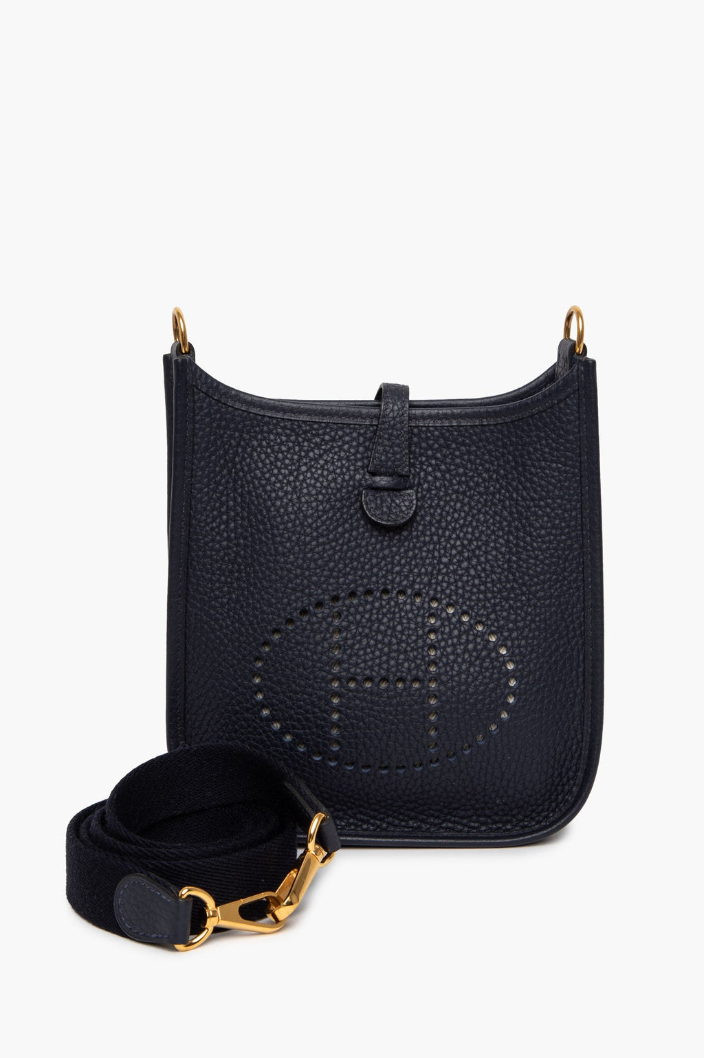 Hermès Navy Clemence TPM 16 Evelyne Bag