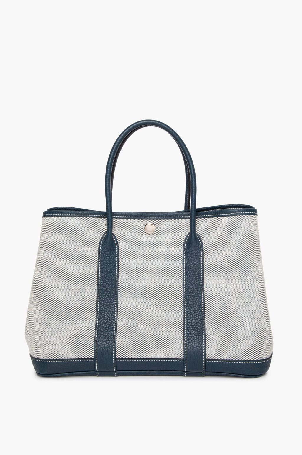 Hermès Navy/Natural Canvas Garden Party 30 Tote