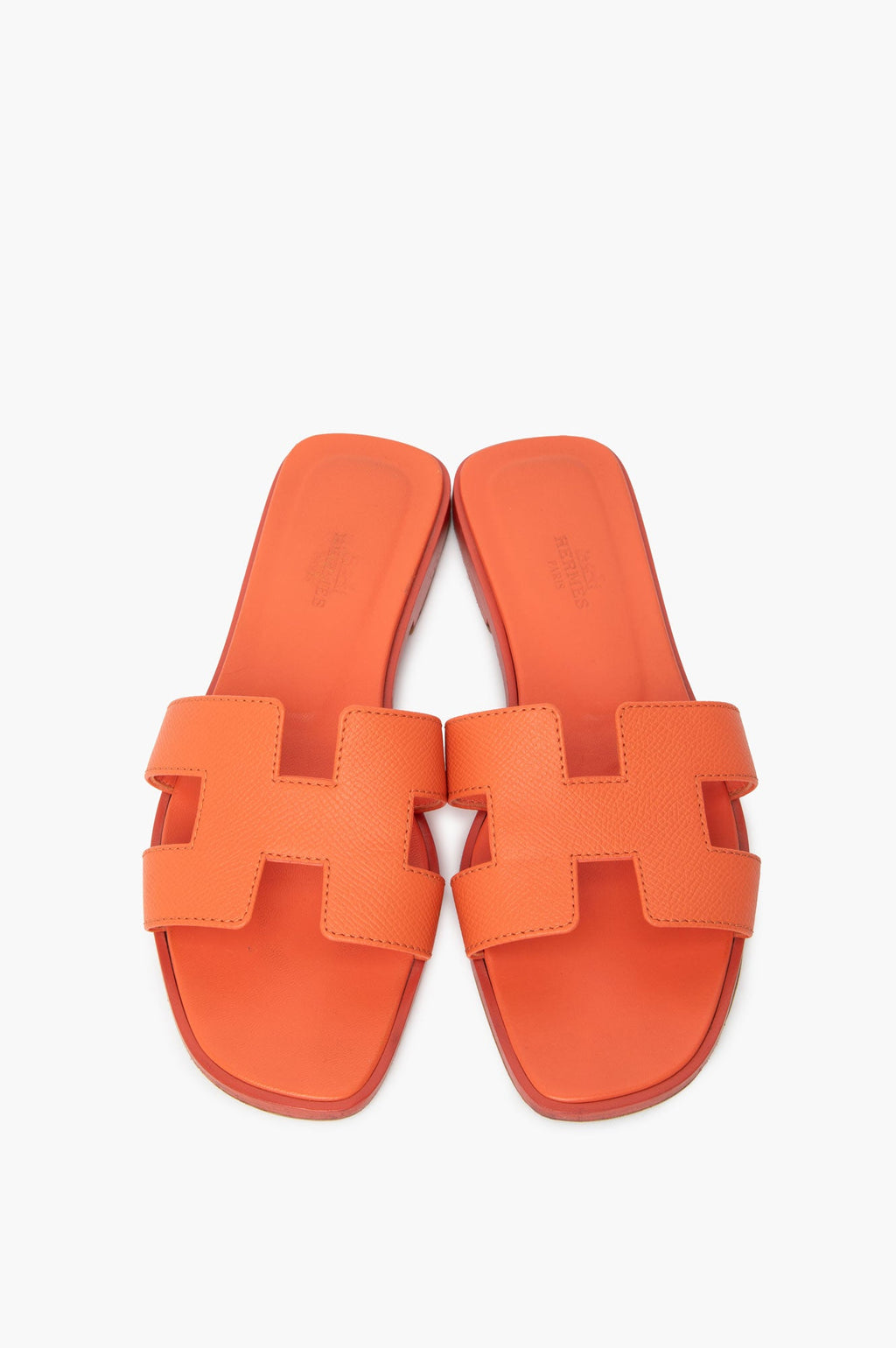 Hermès Orange Epsom Oran Sandals Size 37