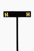 Hermès Palladium Plated Yellow Mini Pop H Earrings