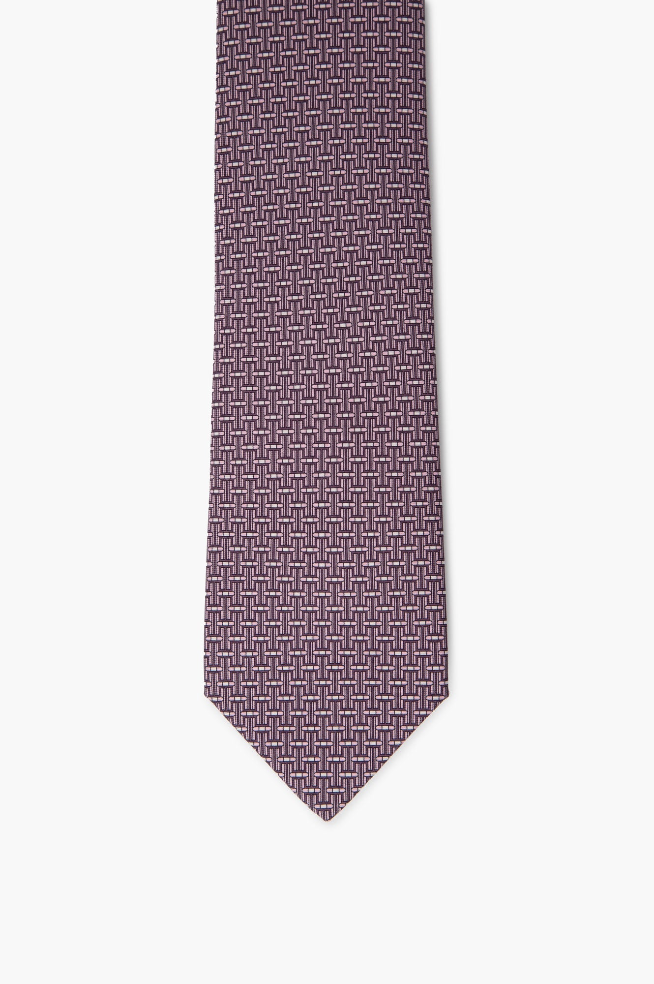 Hermès Pink Heavy Silk Twill H Obstacle 8 cm Cravate Tie