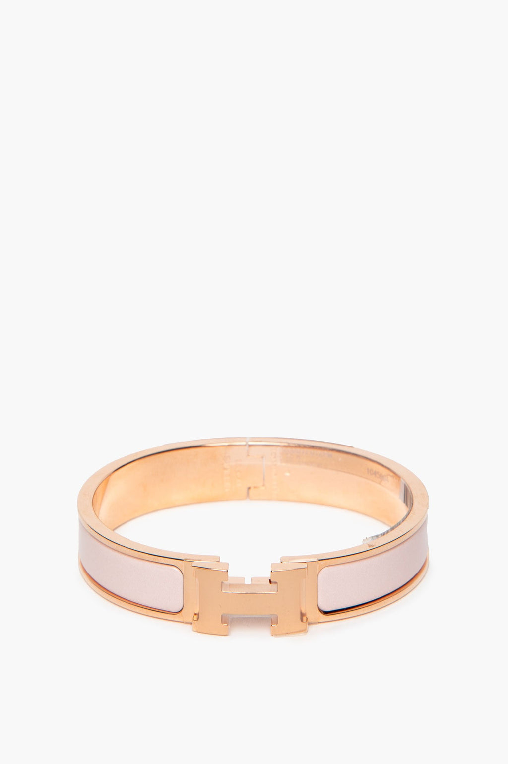 Hermès Rose Gold Plated Rose Candeur Clic H Bracelet