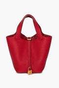 Hermès Rouge Piment Togo Gold Hardware Picotin Lock 18 PM