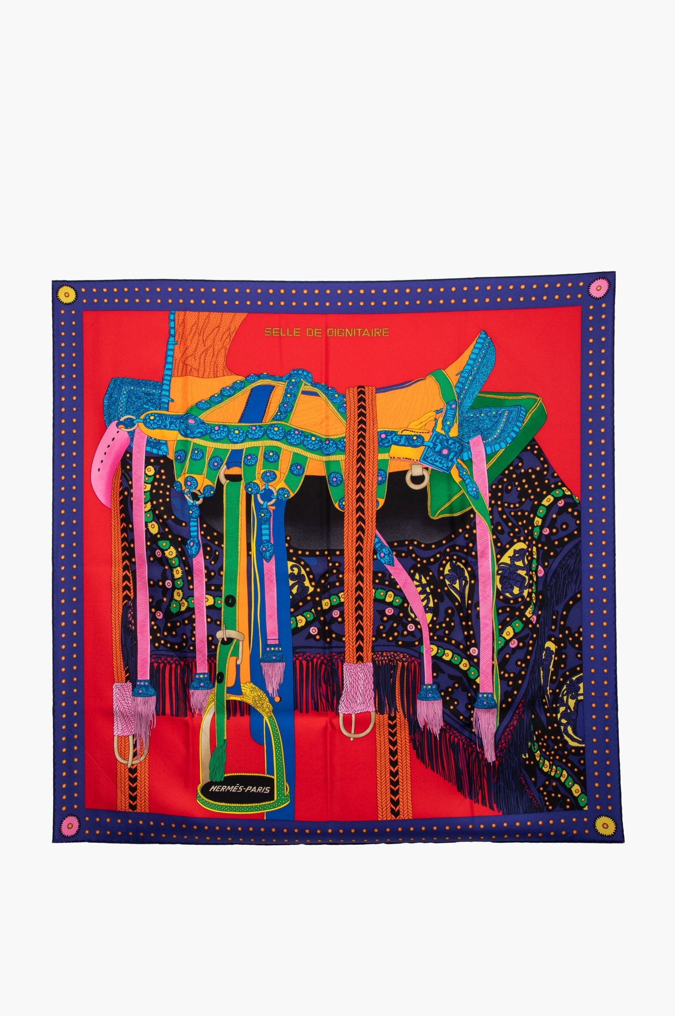 Hermès Selle De Dignitaire Silk Scarf