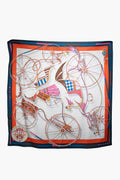 Hermès Voitures En Equilibre Cashmere-Silk Blend Scarf 140 cm