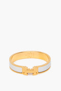 Hermès Yellow Gold Plated White Clic H Bracelet