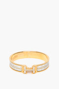 Hermès Yellow Gold Plated White Clic H Quadrige Au Fil Bracelet