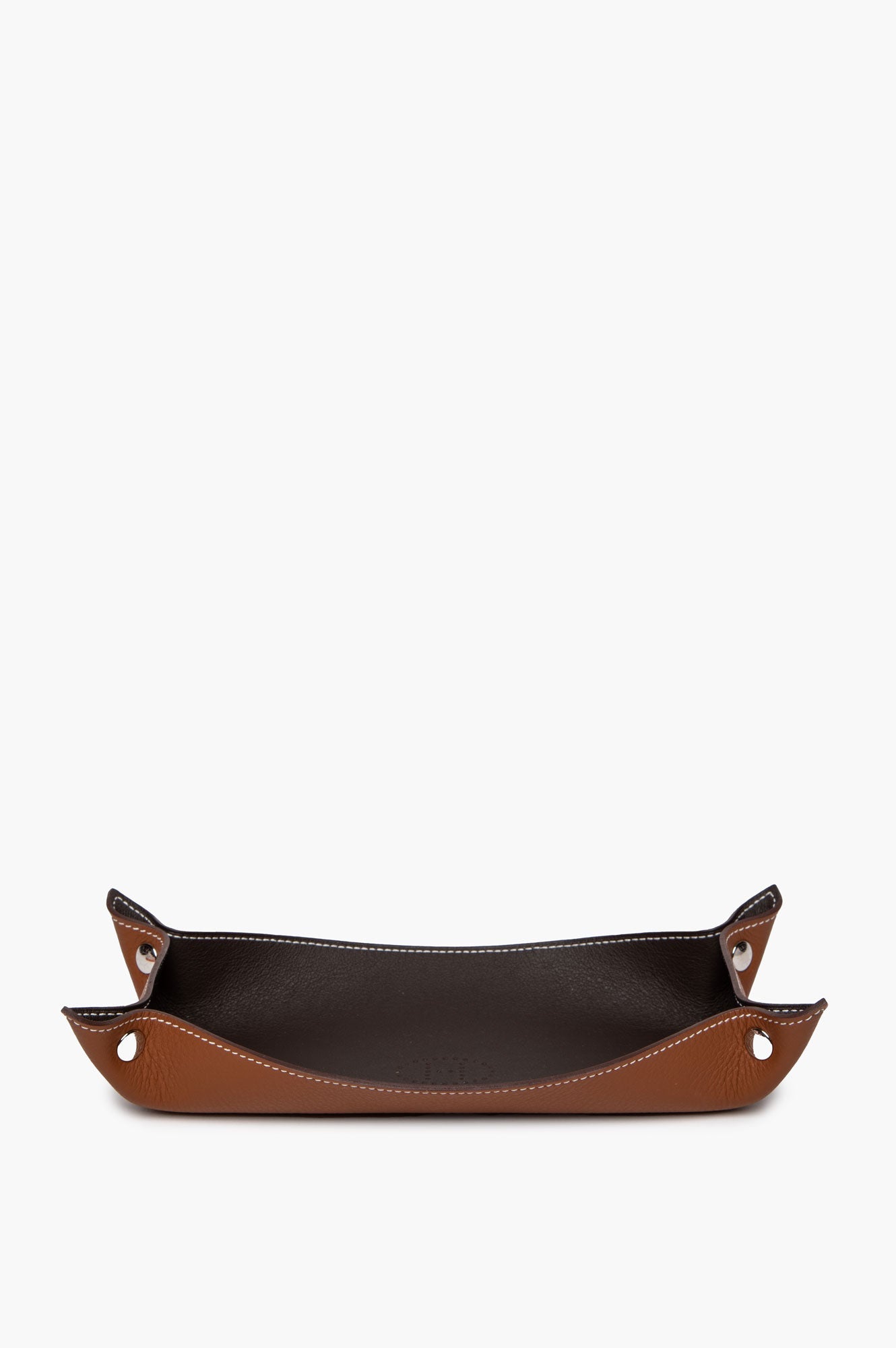 Hermès Ébène/Fauve Smooth Taurillon Leather Mises et Relances Desk Pen Tray
