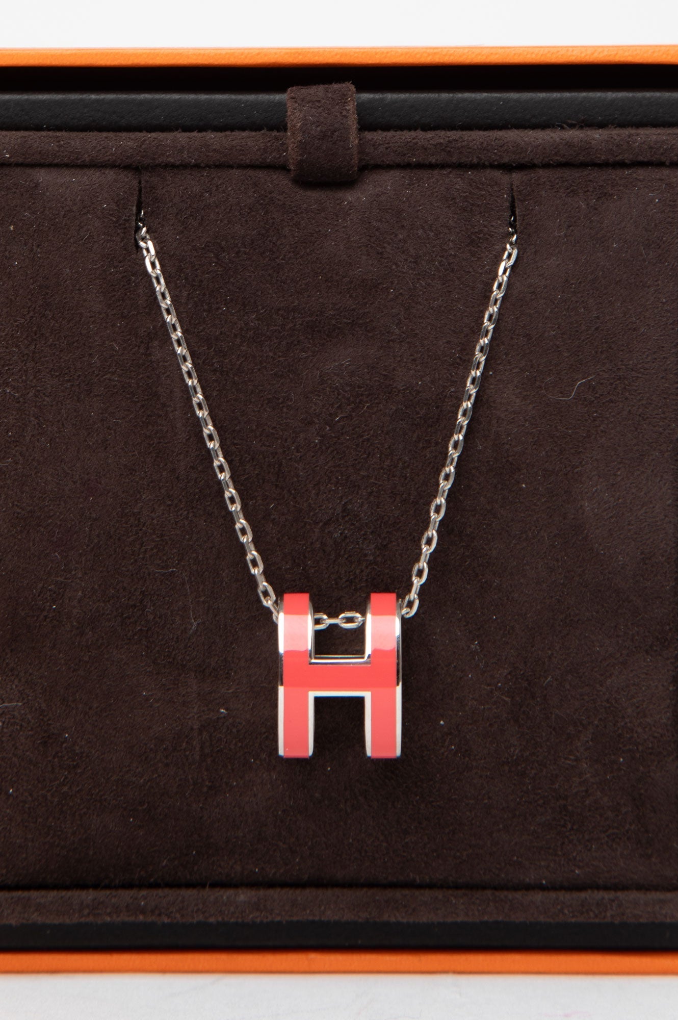 Hermes Gold & Pink Pop H Necklace