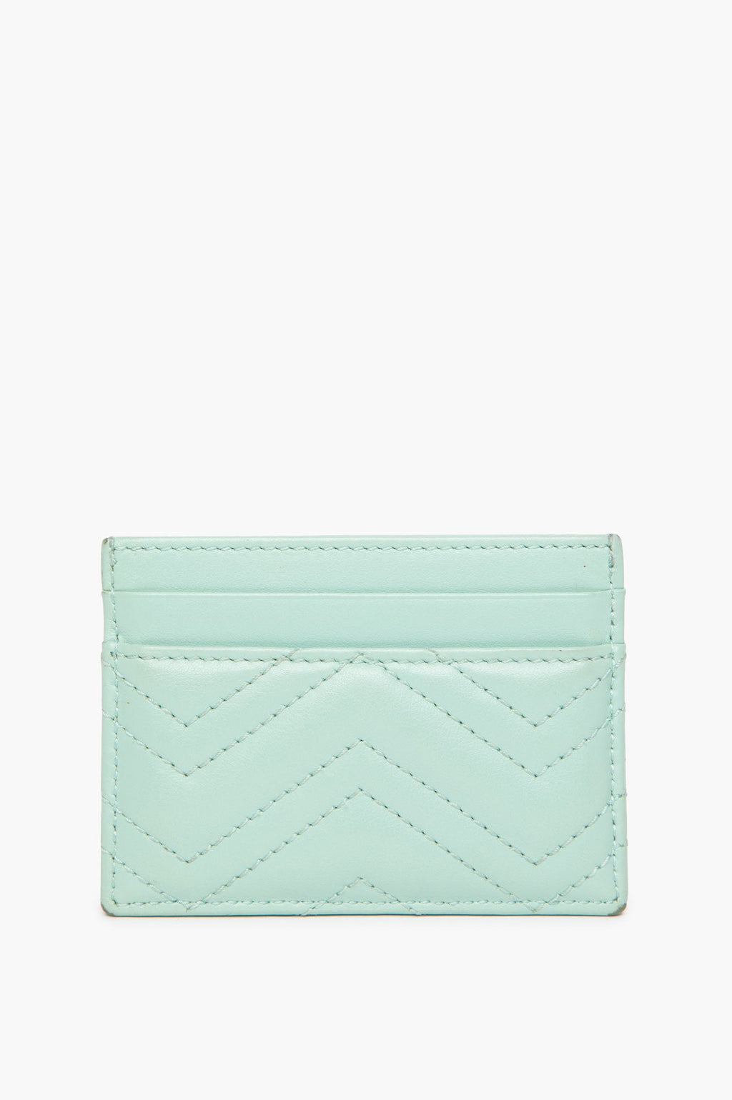 Gucci GG Marmont Water Green Matelasse Card Case
