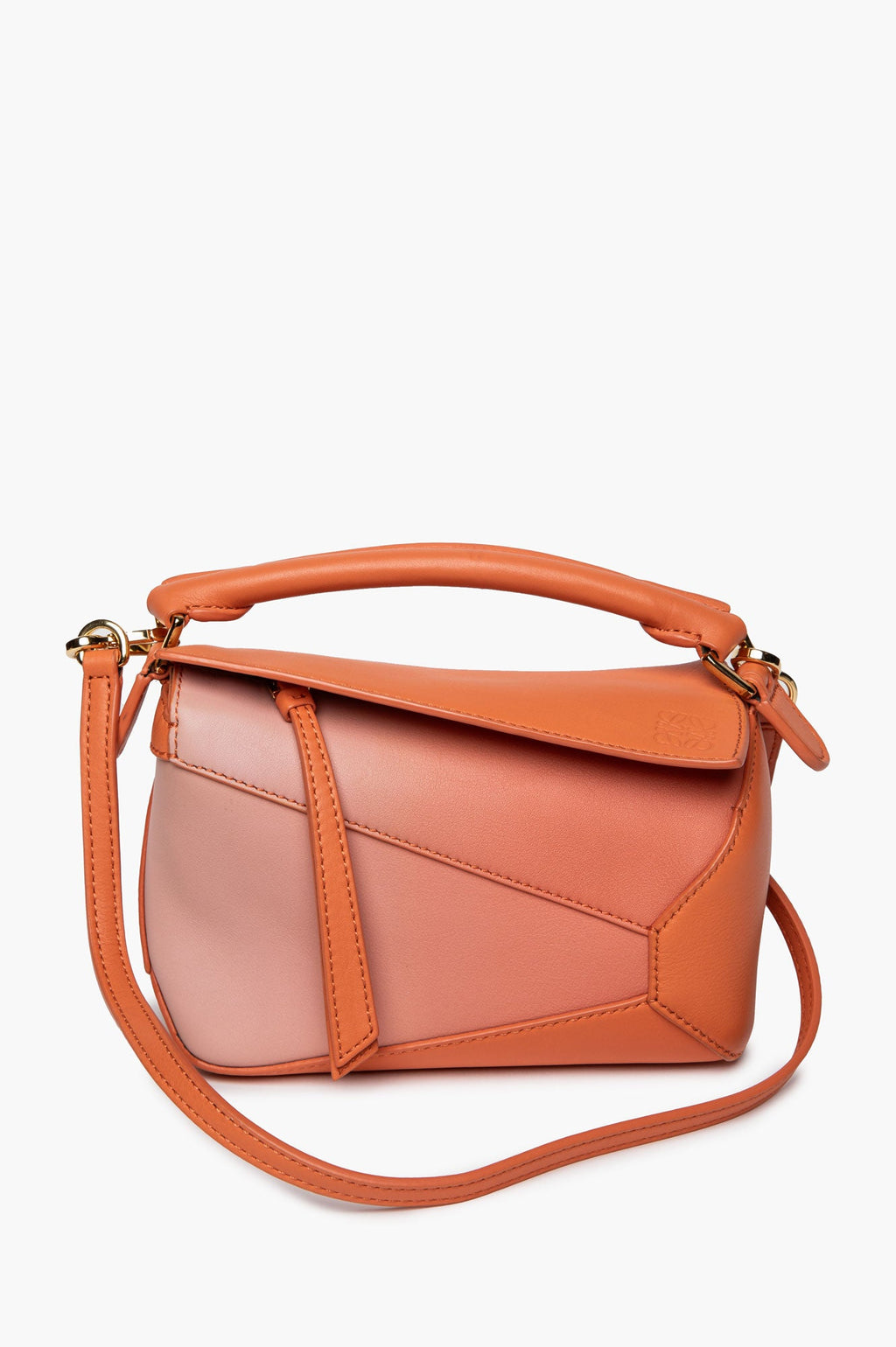 Loewe Coral/Pink Gradient Leather Mini Puzzle Bag