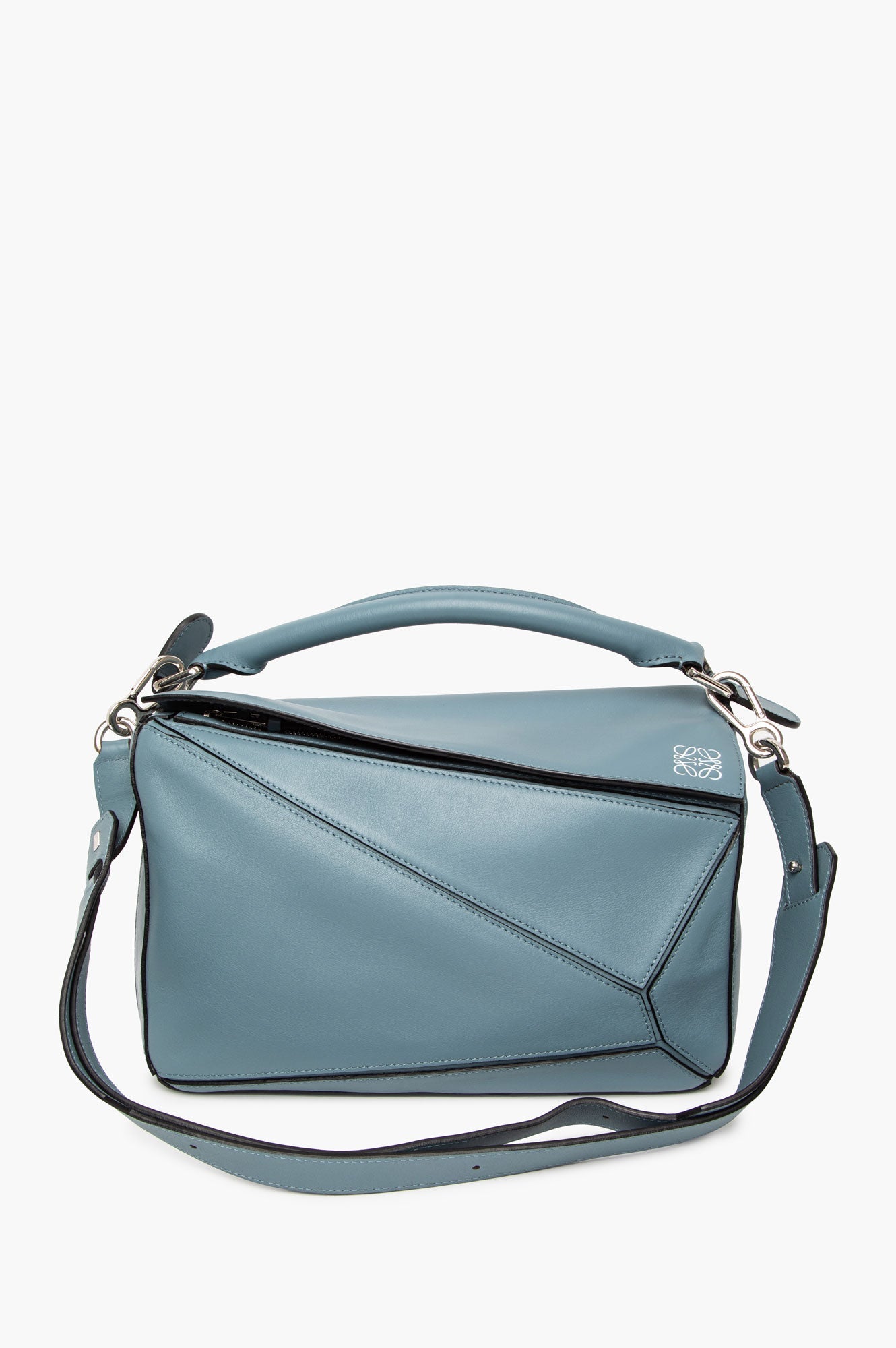 Loewe Dusty Blue Calfskin Medium Puzzle Bag