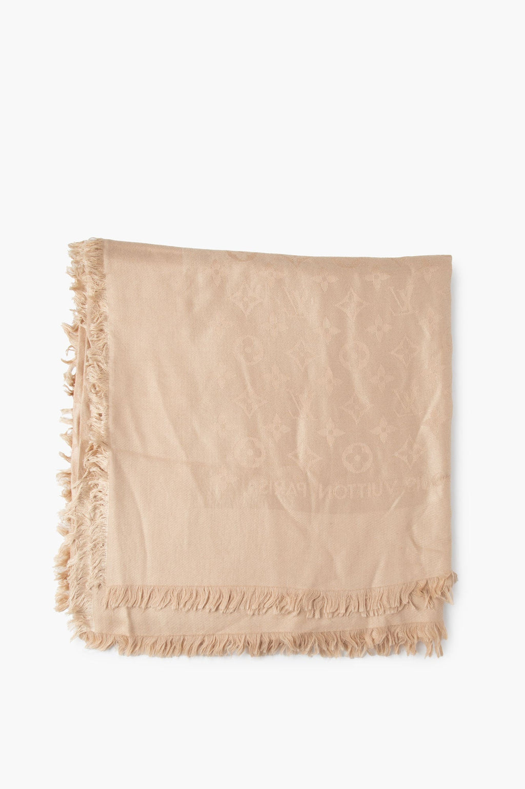 Louis Vuitton Beige Monogram Silk/Wool Shawl Scarf