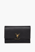 Louis Vuitton Black/Magenta Taurillon Capucines Compact Wallet
