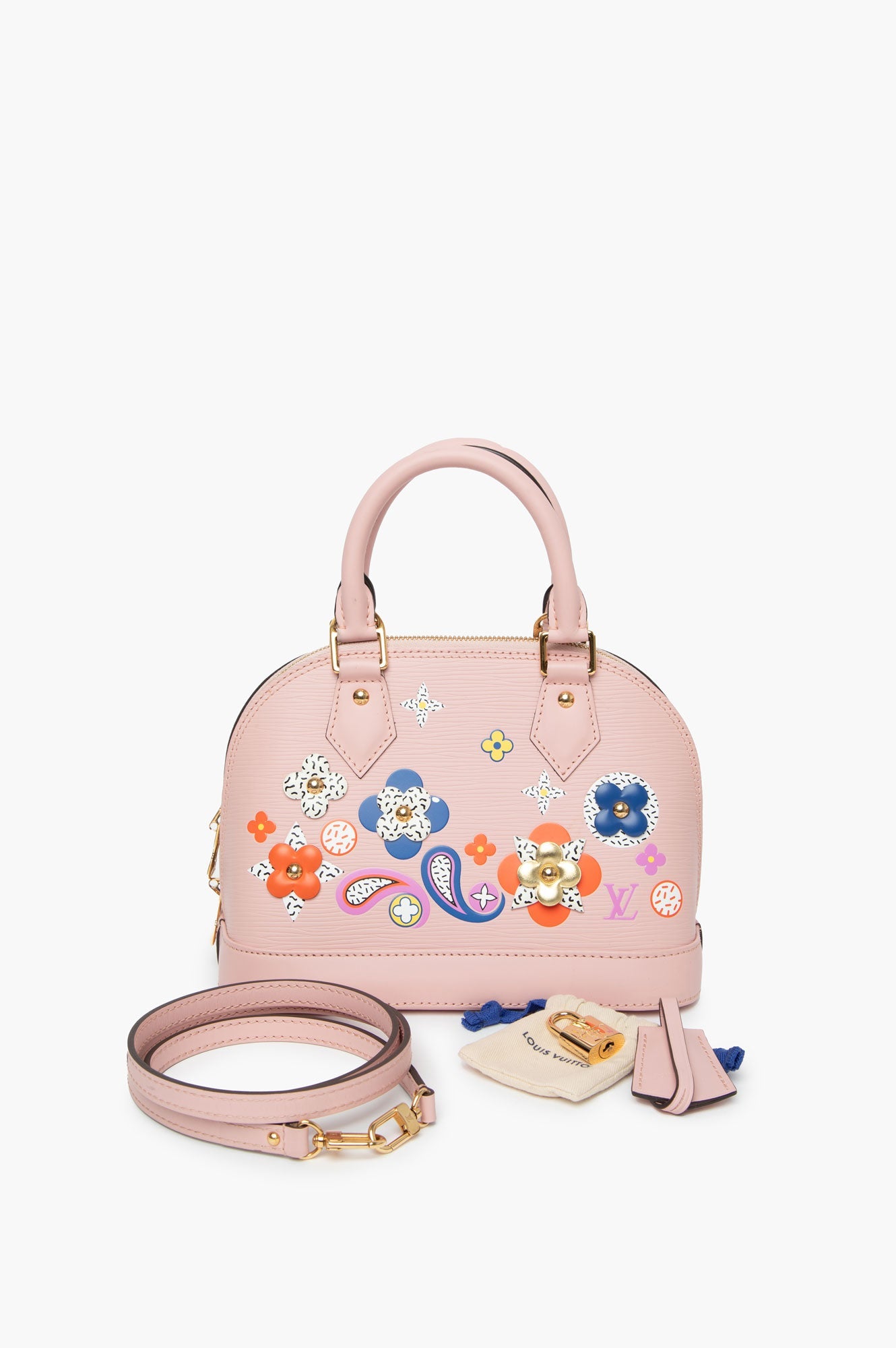 Louis Vuitton Epi Blooming Flowers Alma BB Rose Ballerine