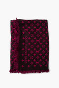 Louis Vuitton Pink & Black Monogram Silk Wool Blend Shawl