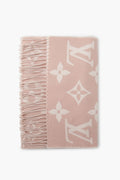 Louis Vuitton Pink/Cream Monogram Wool Simply LV Scarf
