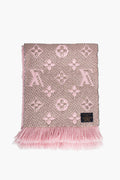 Louis Vuitton Pink Monogram Shine Wool Scarf