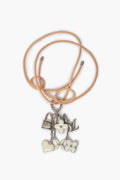 Louis Vuitton Silver-Tone Monogram Charm Leather Cord Choker