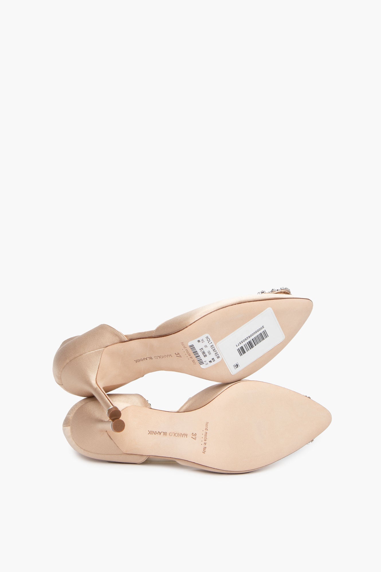 Manolo Blahnik Beige Satin Hangisi  D' Orsay Pumps Size 37