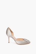 Manolo Blahnik Grey Satin Hangisi D' Orsay Pumps Size 37