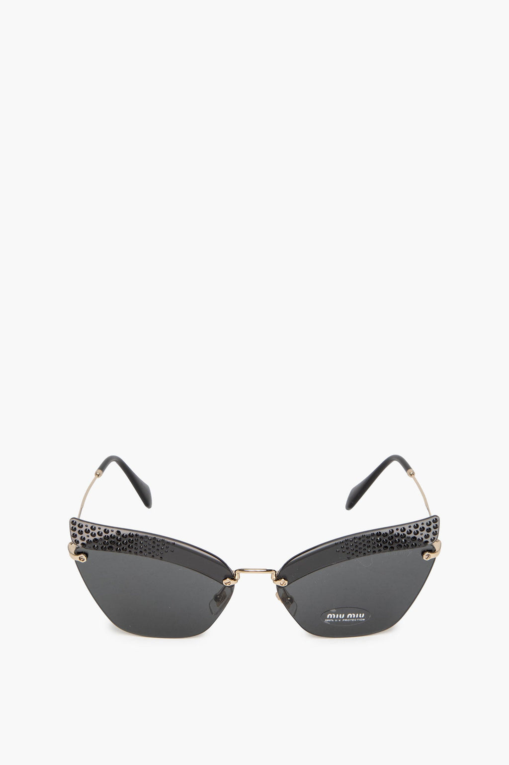 Miu Miu Black Cateye Rhinestone Sunglasses