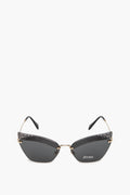 Miu Miu Black Cateye Rhinestone Sunglasses