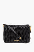 Miu Miu Black Nappa Leather Matelassé Crossbody Bag