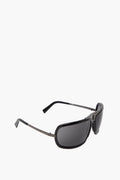 Saint Laurent Black Wraparound Sunglasses