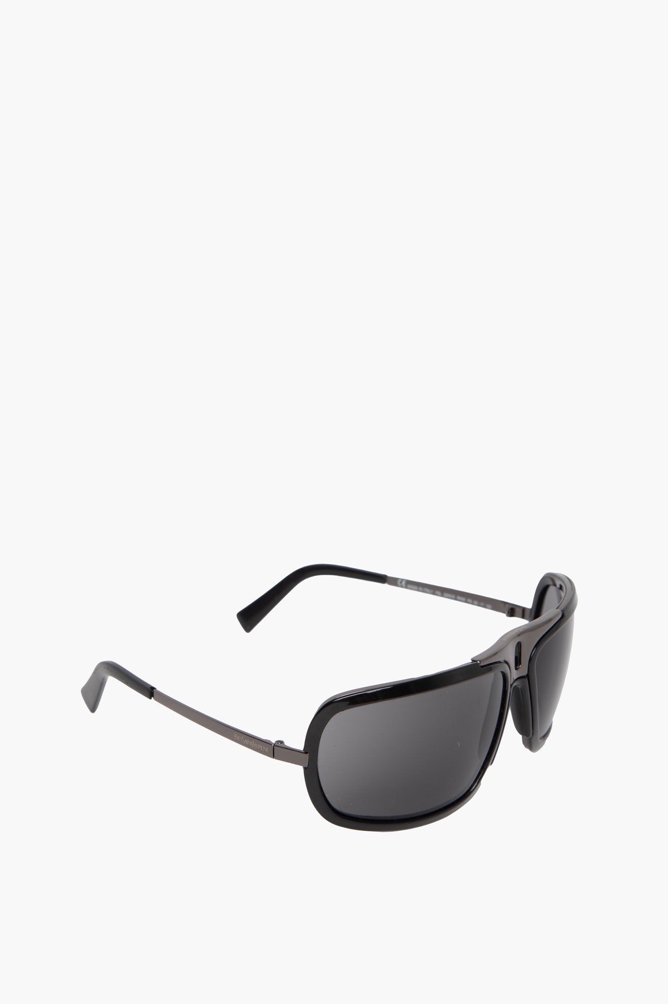 Saint Laurent Black Wraparound Sunglasses