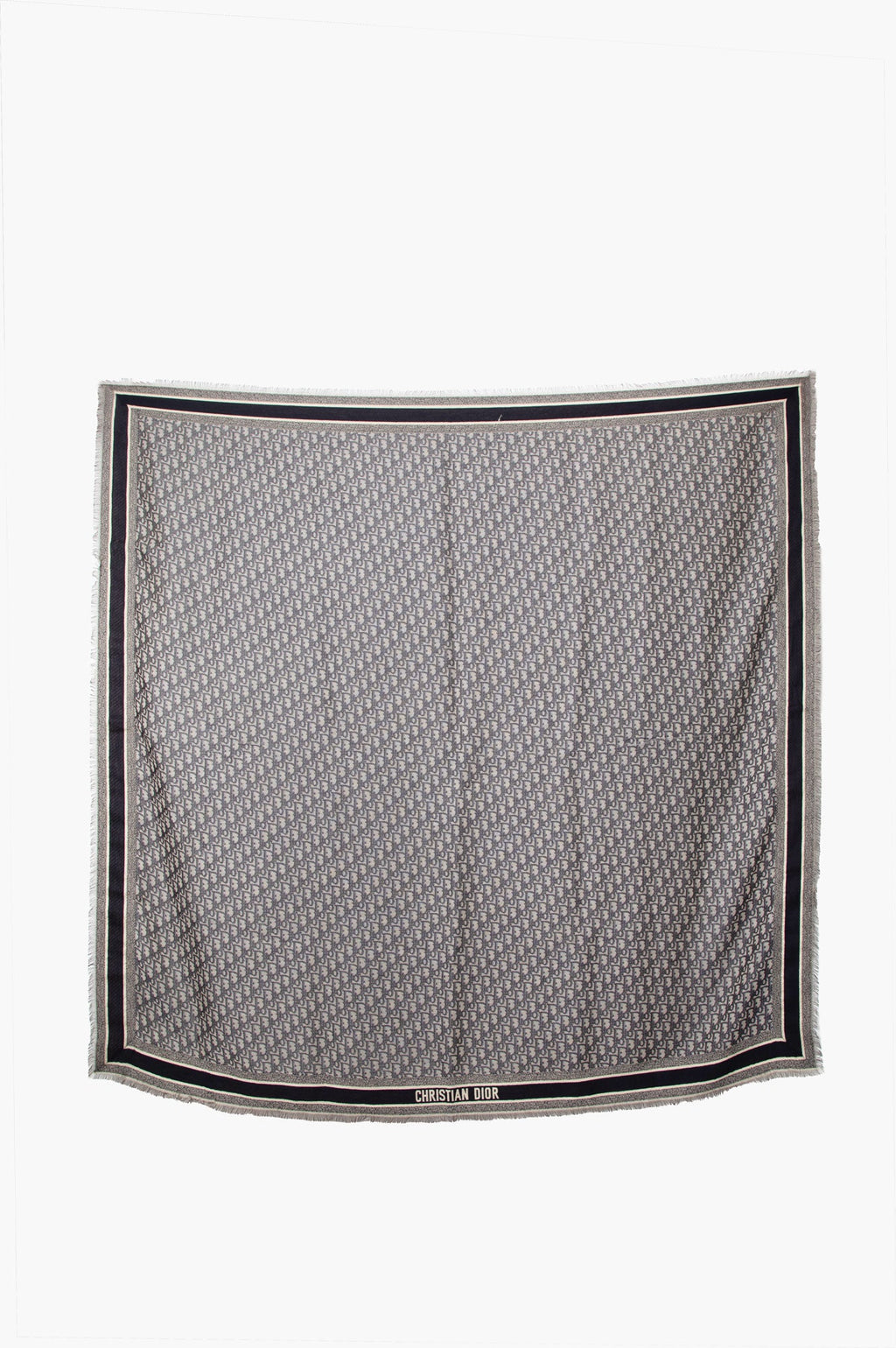 Christian Dior Blue Oblique 140x140 Scarf