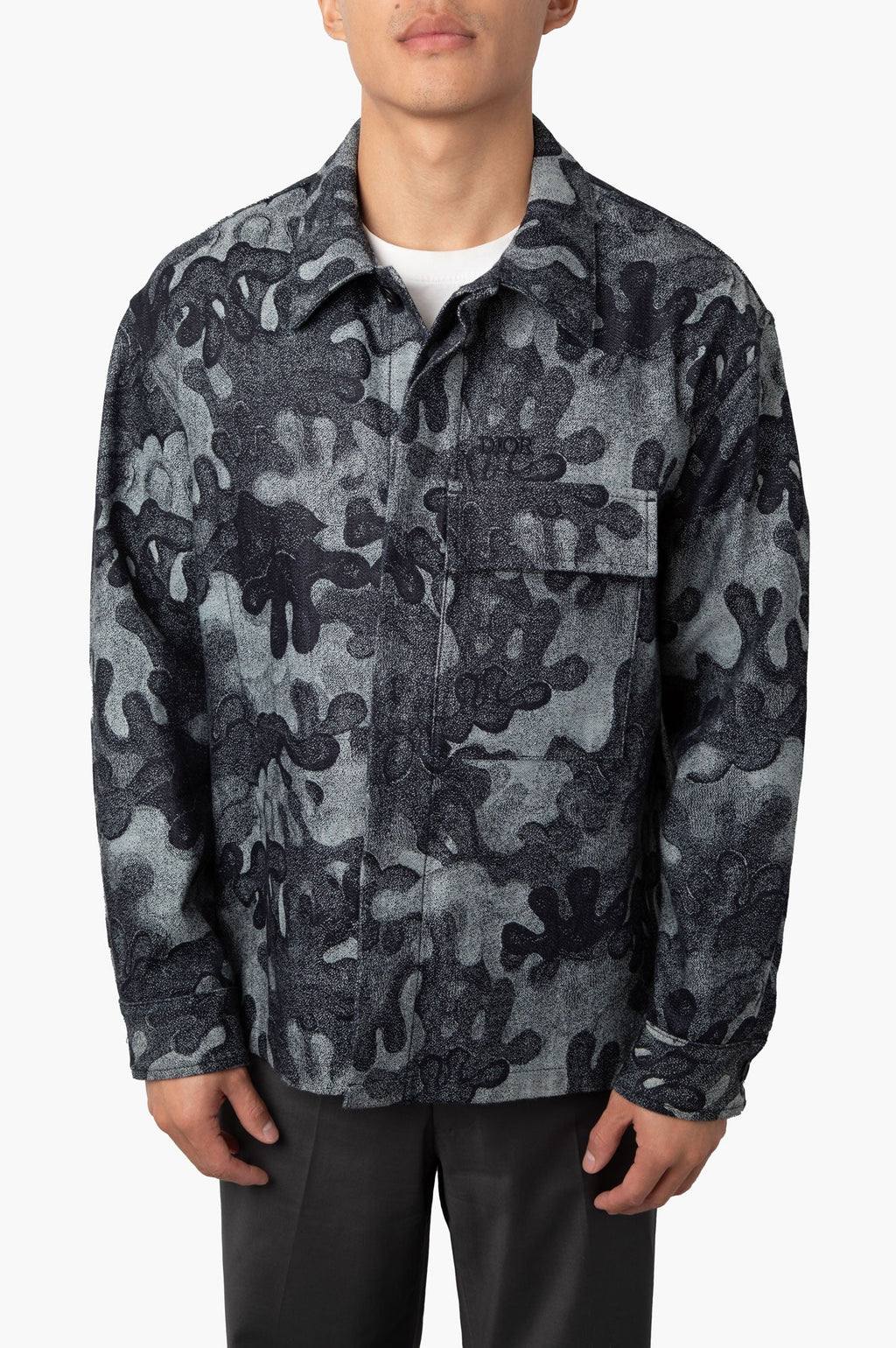Christian Dior x Peter Doig 2020 Camouflage Print Denim Jacket Size 50 Mens