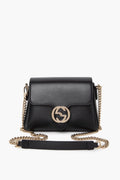 Gucci Black Dollar Calf Interlocking GG Chain Bag