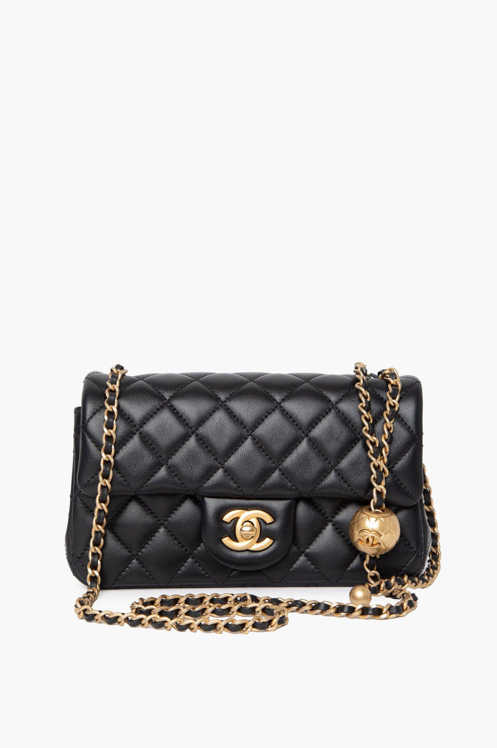 Chanel 2023 Classic Mini Rectangle Pearl Crush Flap Lambskin Bag