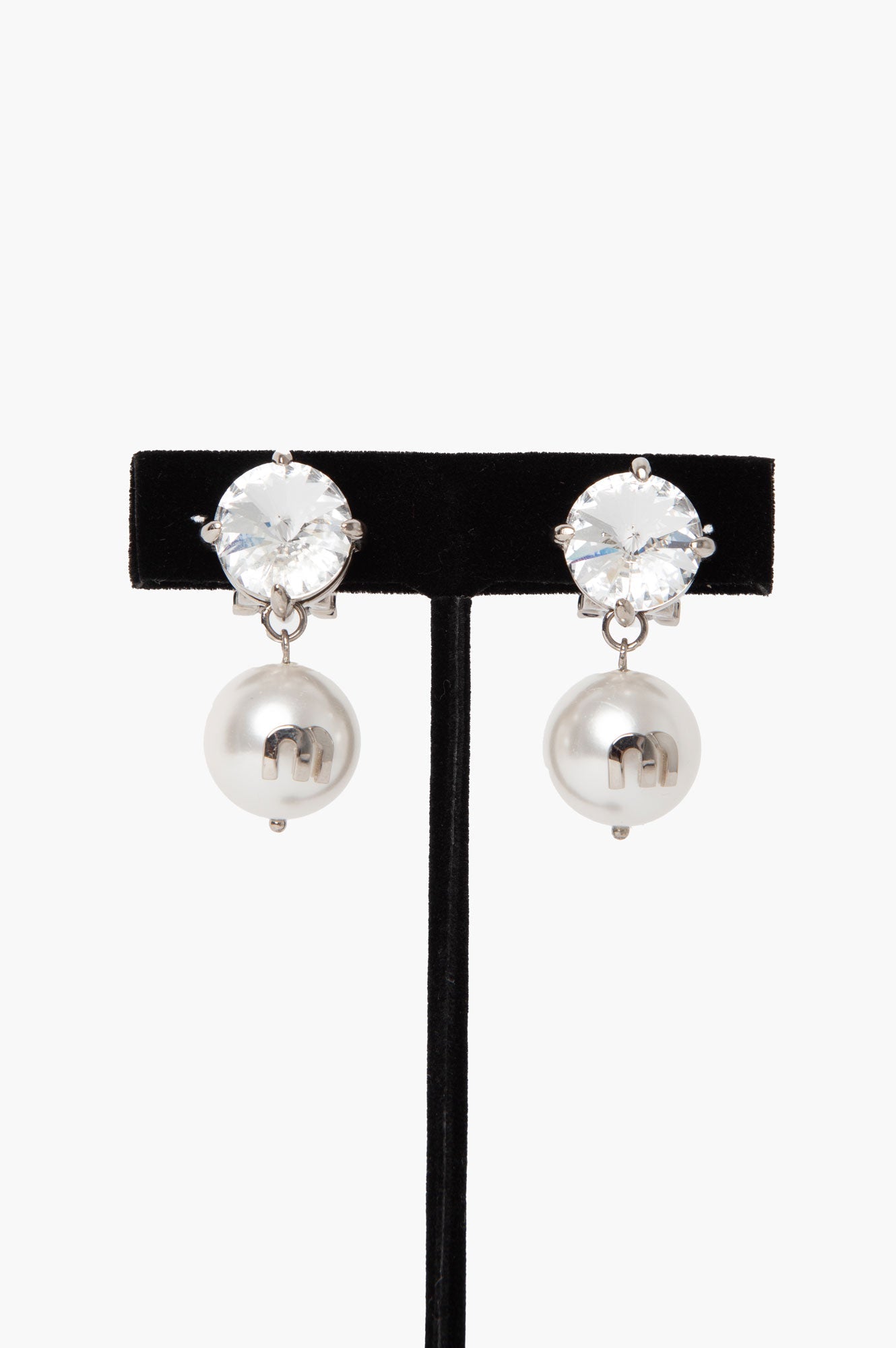 Miu Miu Diamond Pearl Earrings