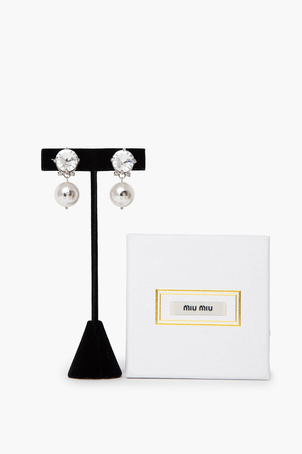 Miu Miu Diamond Pearl Earrings