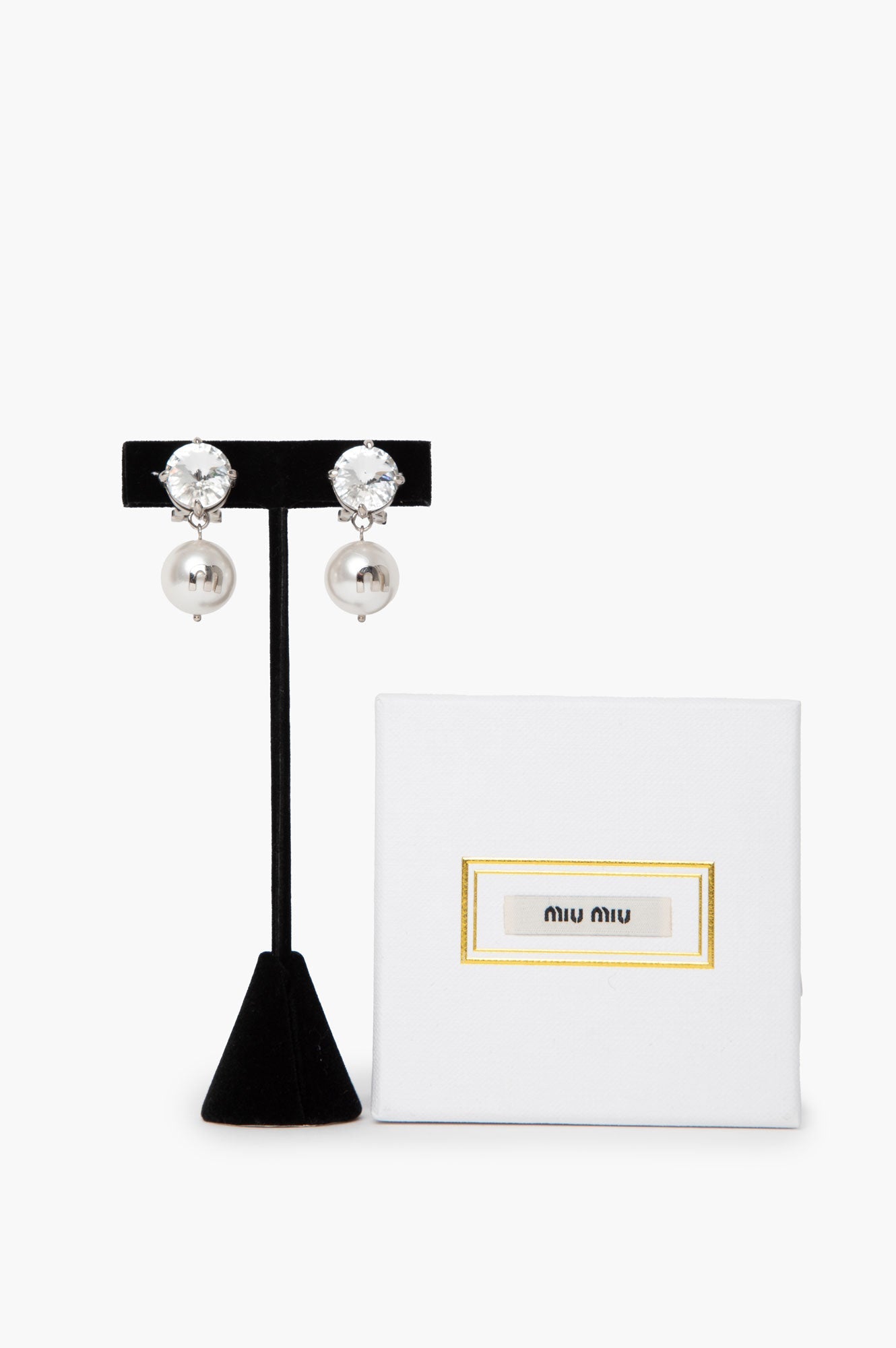Miu Miu Diamond Pearl Earrings