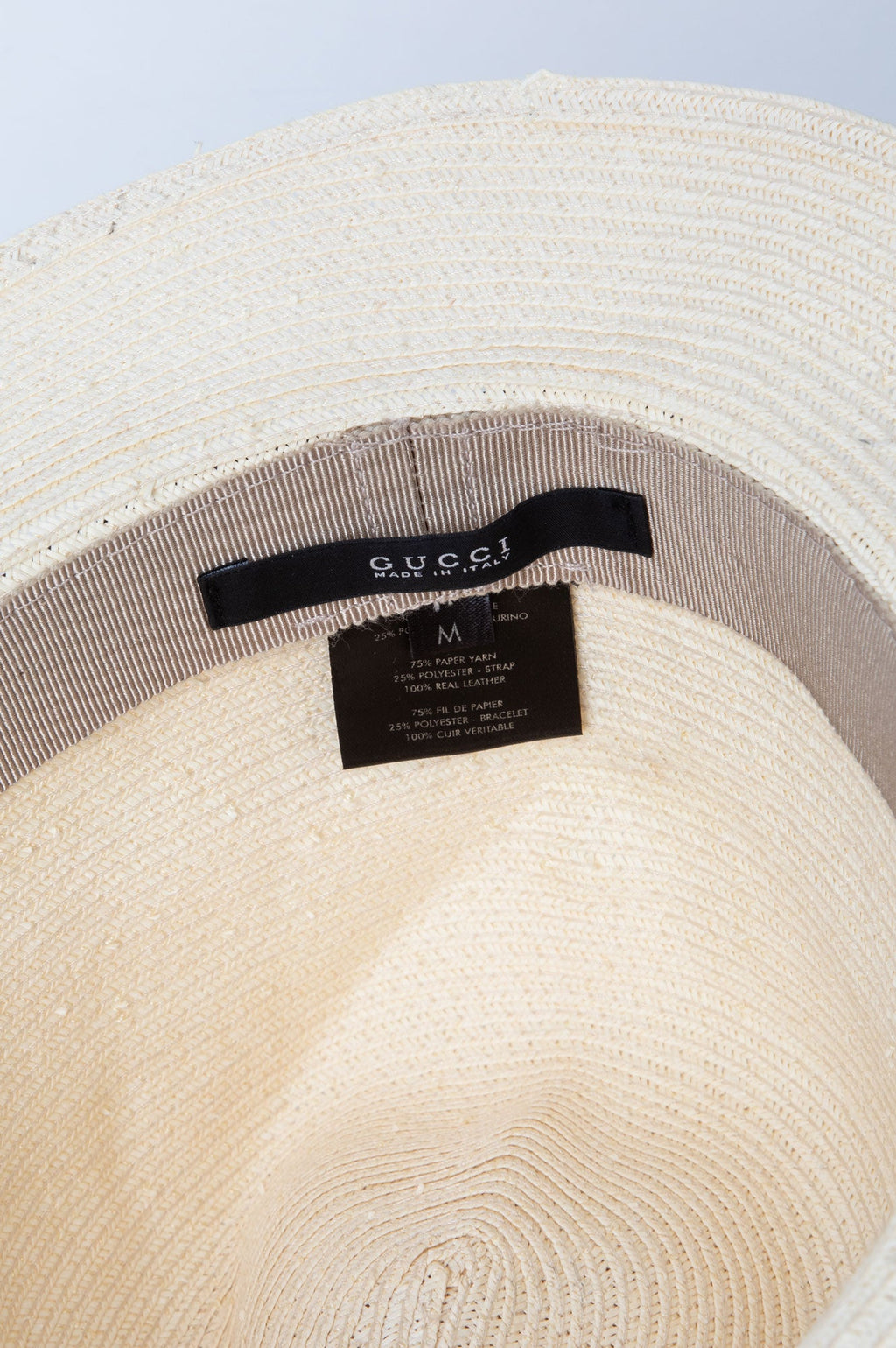 Gucci Beige Straw Hat Medium