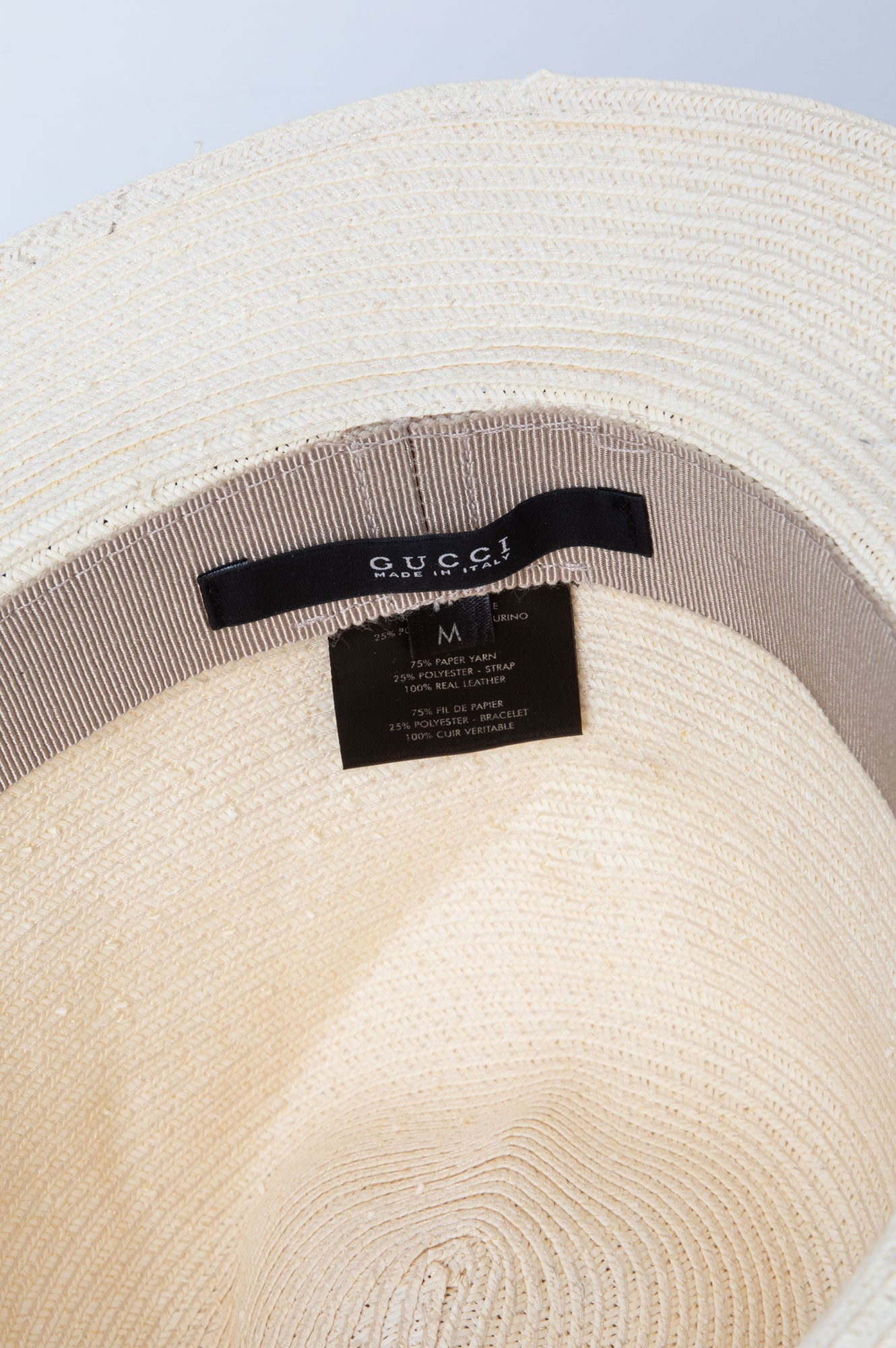 Gucci Beige Straw Hat Medium