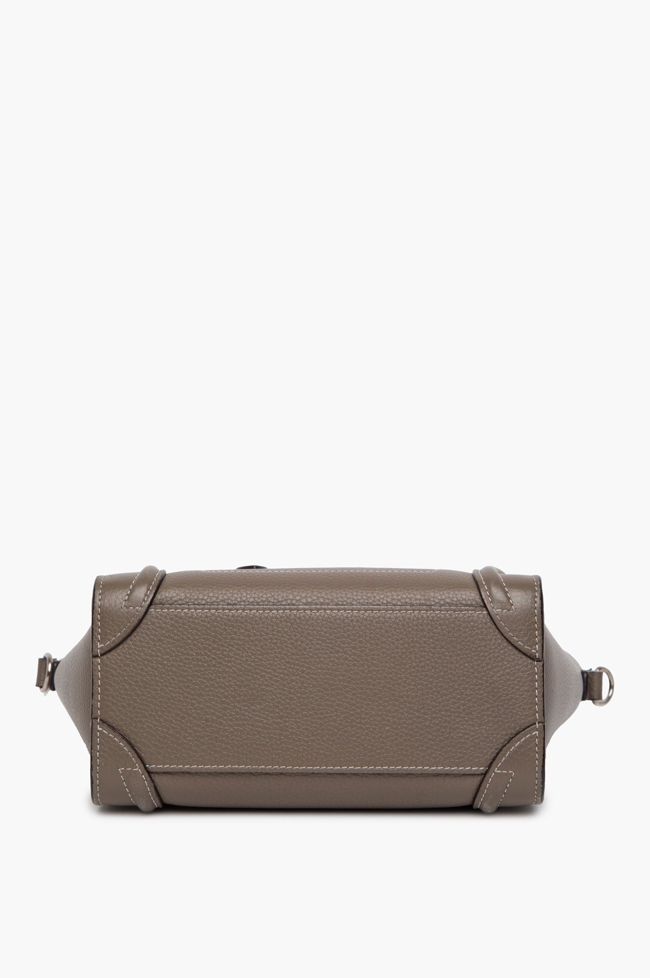 Celine Taupe Leather Contrast Stitch Nano Luggage Tote