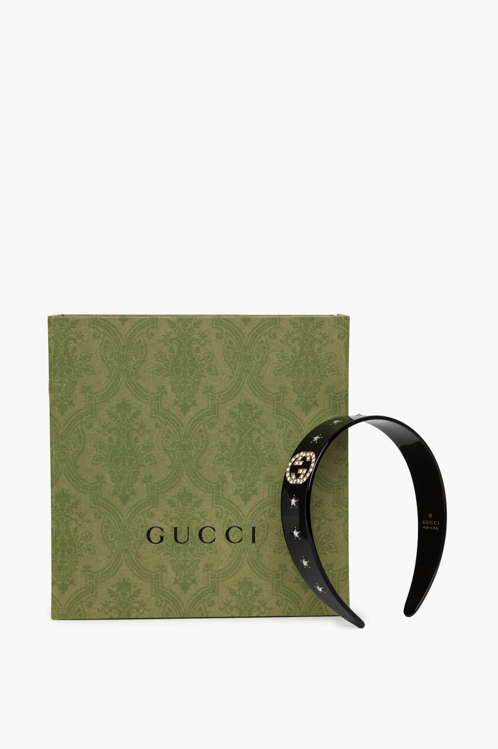 Gucci Black Crystal Star Interlocking G Headband