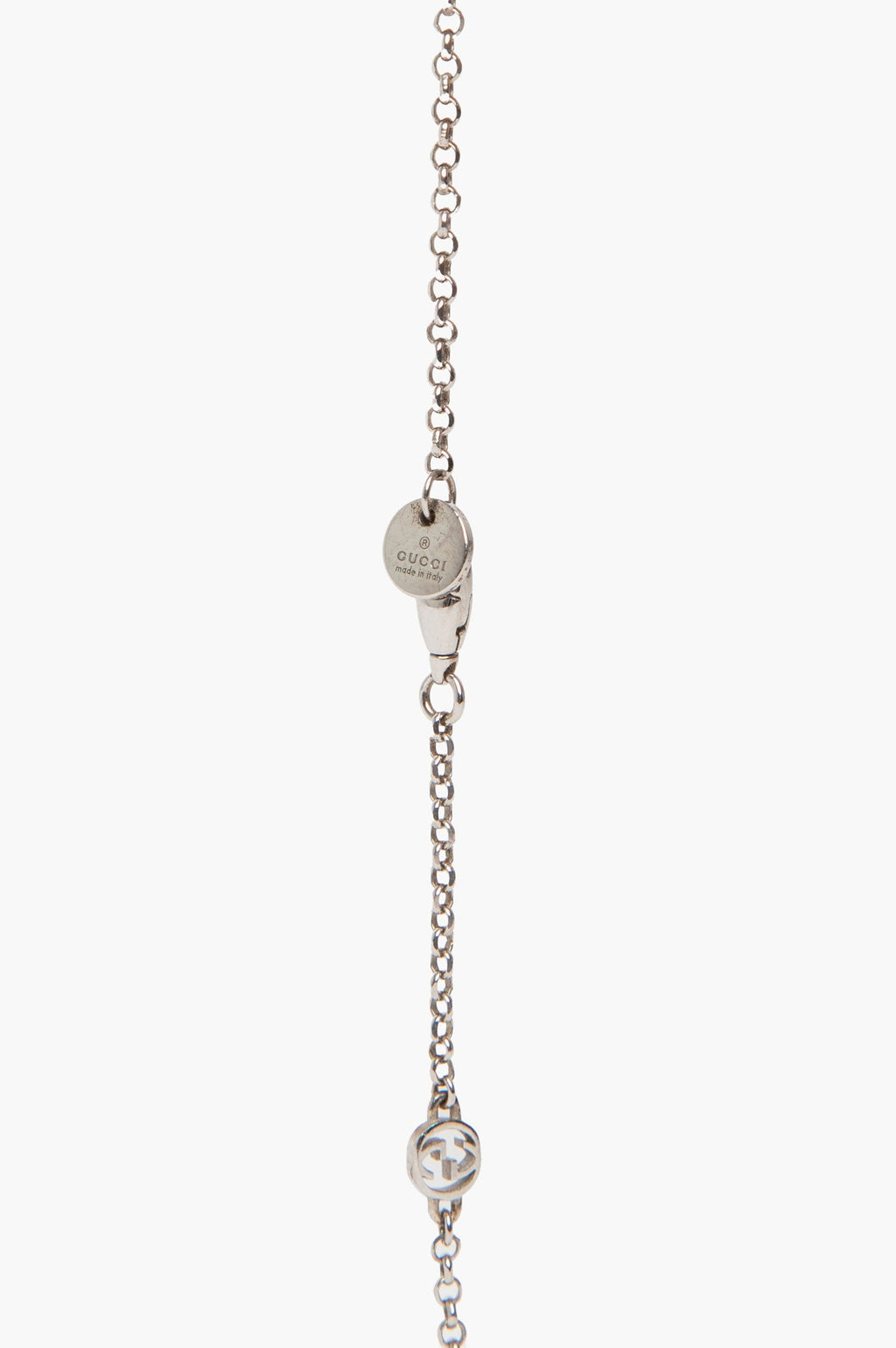 Gucci Sterling Silver Filigree Engraved Heart Pendant Necklace