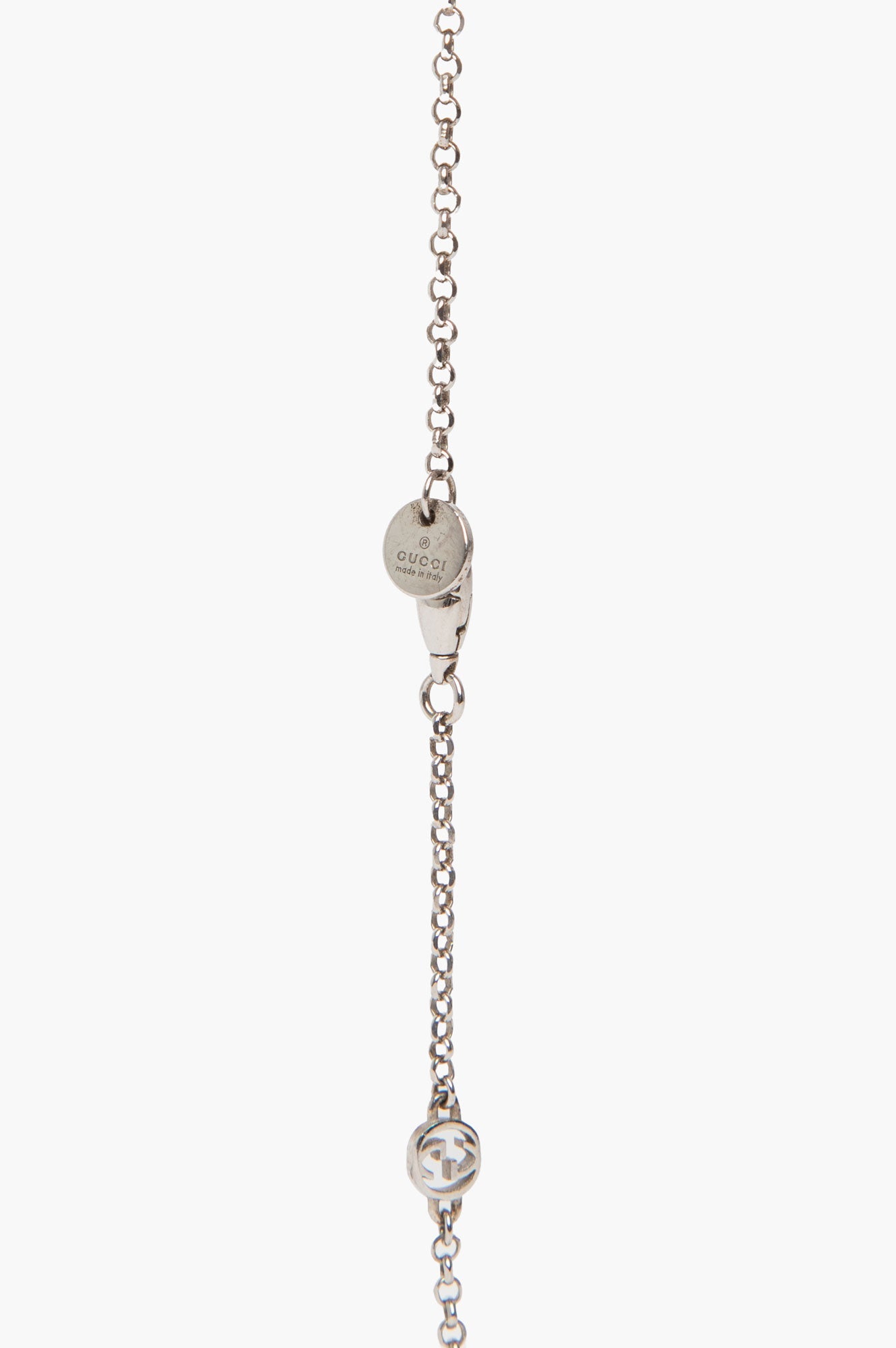 Gucci Sterling Silver Filigree Engraved Heart Pendant Necklace
