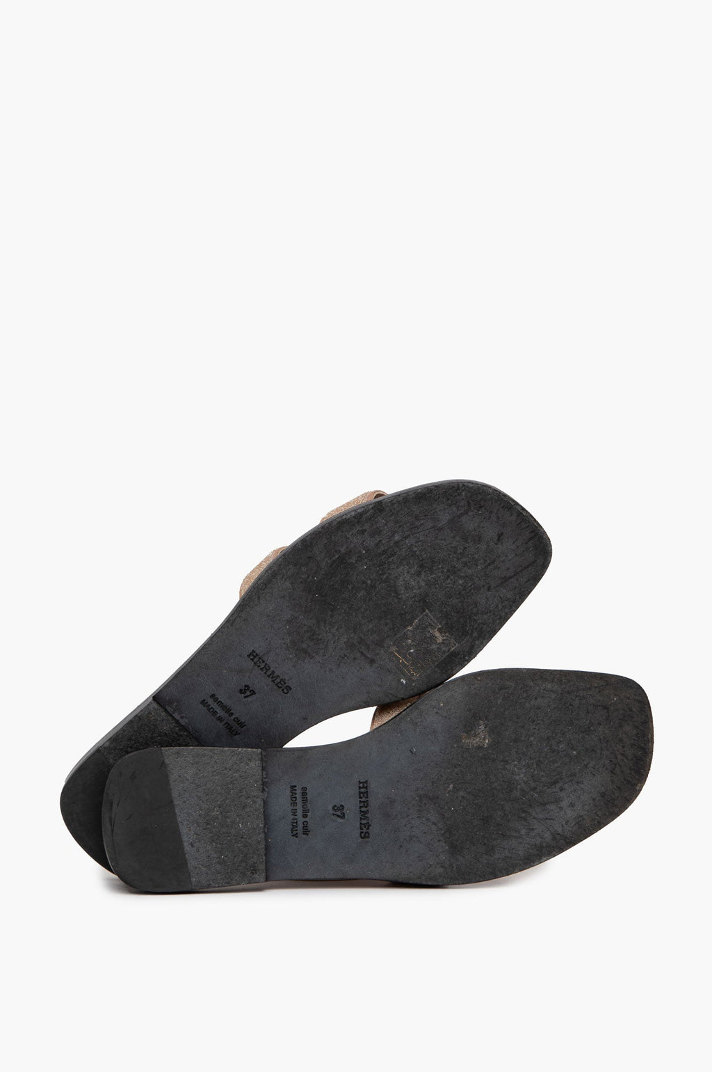 Hermès Beige Glitter Oran Sandals Size 37