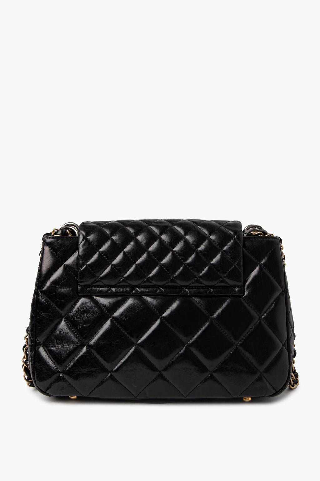 Chanel Black Aged Calfskin Daily Walk Accordion Bag